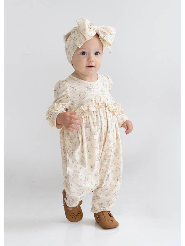 Ivory Breakfast in Bed Romper for wholesale on Faire3