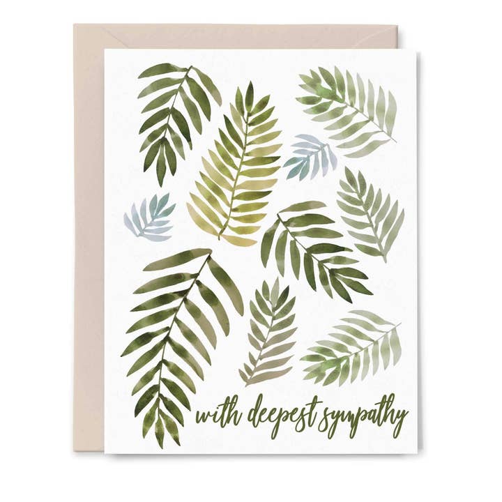 Fern Sympathy Card - Elise Watness series for wholesale by Apricity Press