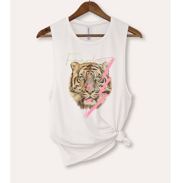 VINTAGE POINT USA – wholesale Tank top – Women′s – LIGHTNING TIGER GRAPHIC TANK TOP0