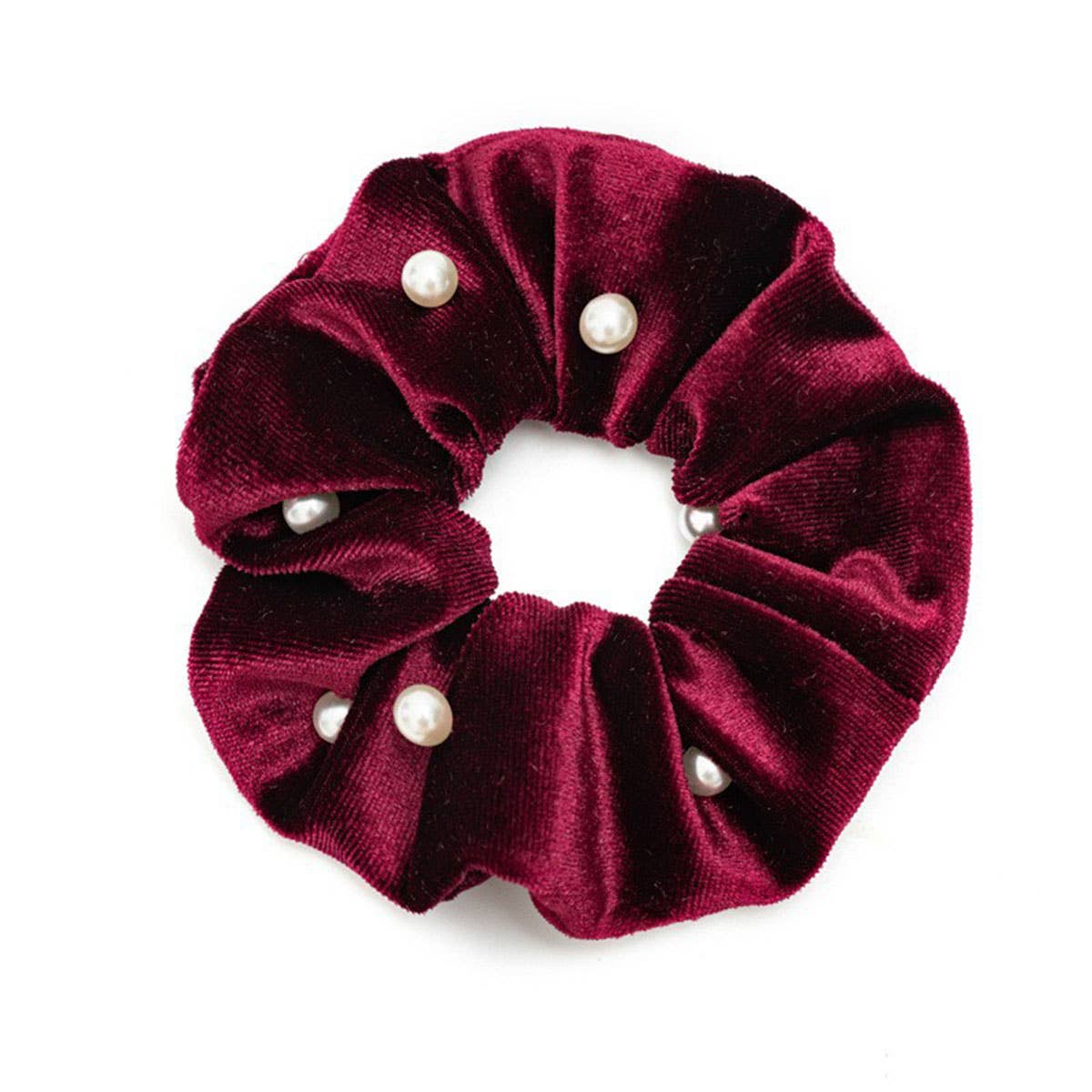 ACCITY - Wholesale Scrunchie - Women's - PEARL FUZZY HAIR SCRUNCHIES_CWAHA03826