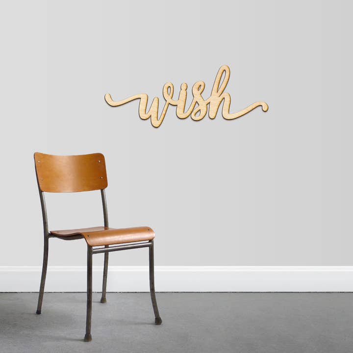 wish Charlie Script Wood Cutout Sign for wholesale by Woodums