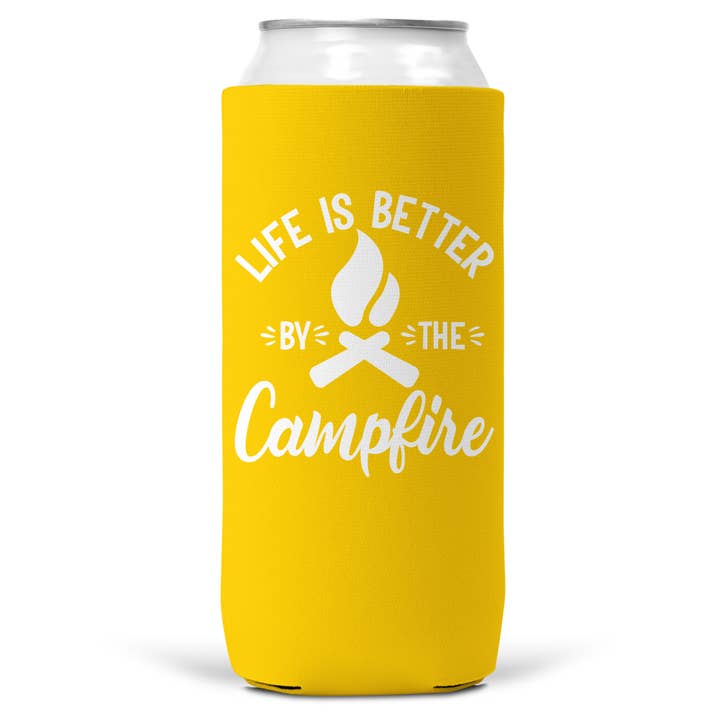 Wi-Wear - Wholesale Drink Huggers & Koozies - Life Is Better By The Campfire SLIM CAN Coozie/Cooler1