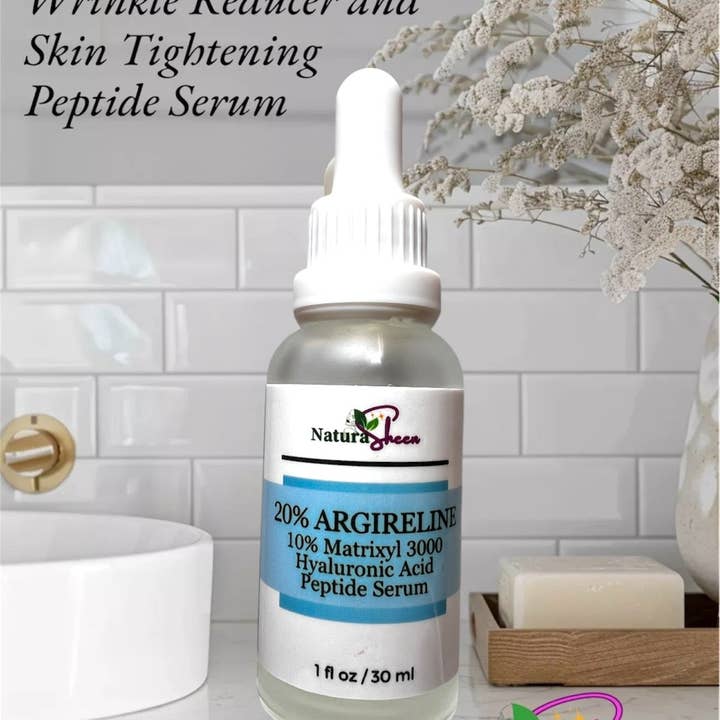 NaturaSheen Skin Care – wholesale Ansiktsserum/-koncentrat – 20% Argireline+ Matrixyl 3000 + Hyaluronsyra. RYNKREDUCERANDE OCH HUDÅTSTRAMANDE PEPTIDSERUM