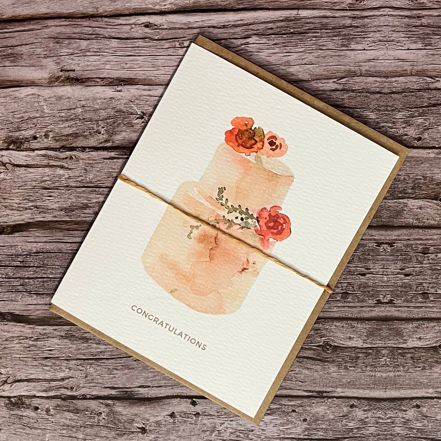 Paper Kuts - Wholesale Wedding Card - Congratulations Peach Wedding Card - Includes Kraft Envelope1
