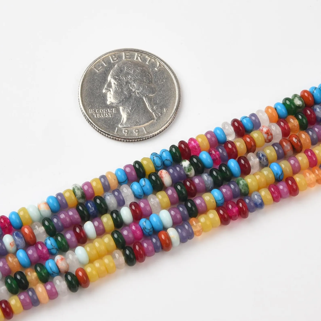Beads Creation - Wholesale Beads - Mixed Stone Beads AAA Multicolor Rondelle Strand GRN5983