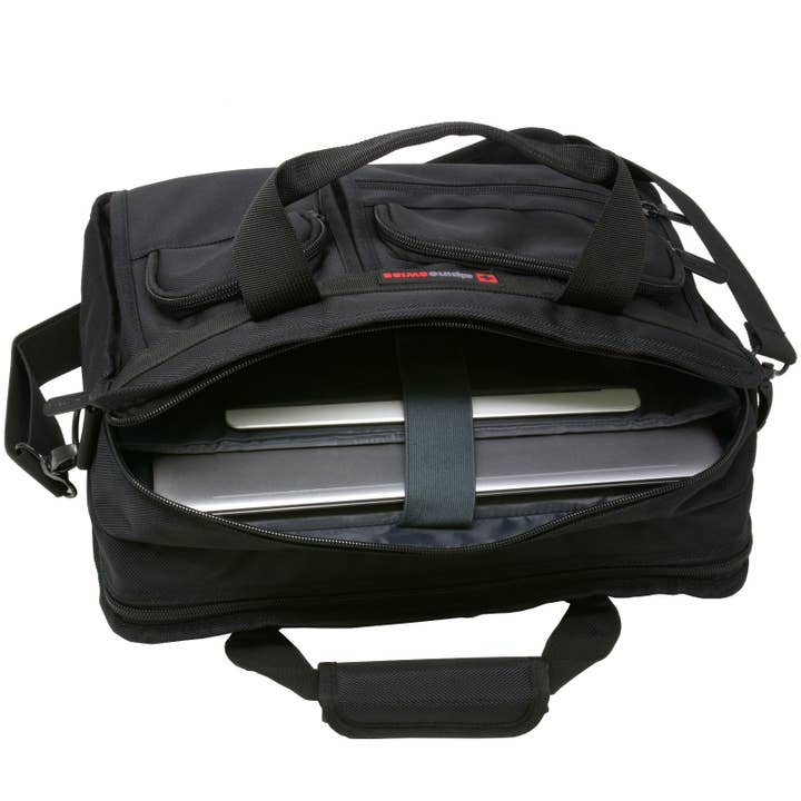 Black Alpine Swiss Conrad Messenger Bag 15.6 Inch Laptop Briefcase for wholesale on Faire2