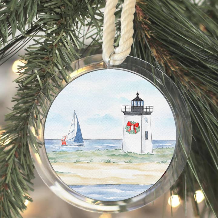 WonderfullyWrittenCo - Venta al por mayor Adornos - Adorno navideño Long Point Light Provincetown Cape Cod