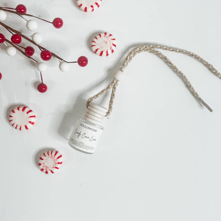 Hollowood Home and Candle - Wholesale Car Freshener - Unisex - CANDY CANE LANE | HOLIDAY | CAR DIFFUSER