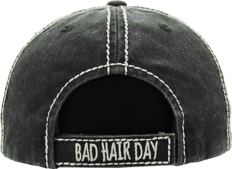 MiMi Wholesale - Wholesale Baseball Cap - Women's - KBV1073 'BAD HAIR DAY' Distressed Cotton Cap9