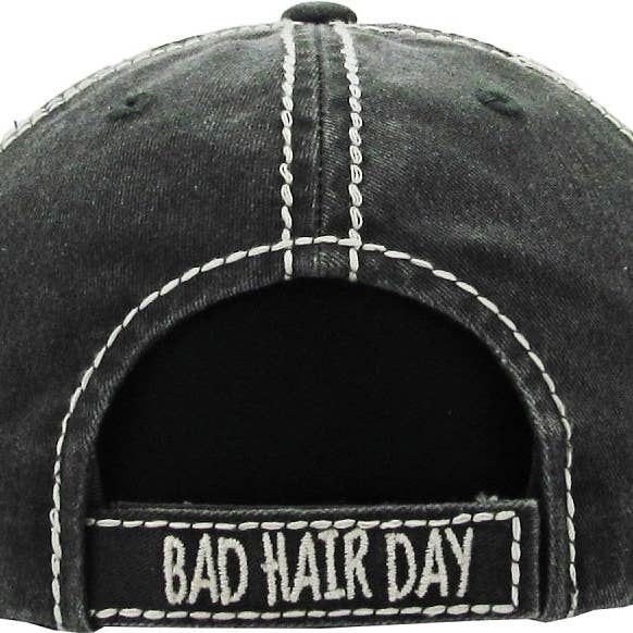 MiMi Wholesale - Wholesale Baseball Cap - Women's - KBV1073 'BAD HAIR DAY' Distressed Cotton Cap9