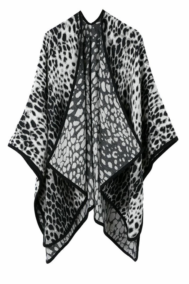 ACCITY - Wholesale Poncho - Women's - LEOPARD PRINTING SHAWL WRAP CAPE PONCHOS_CWASC0420