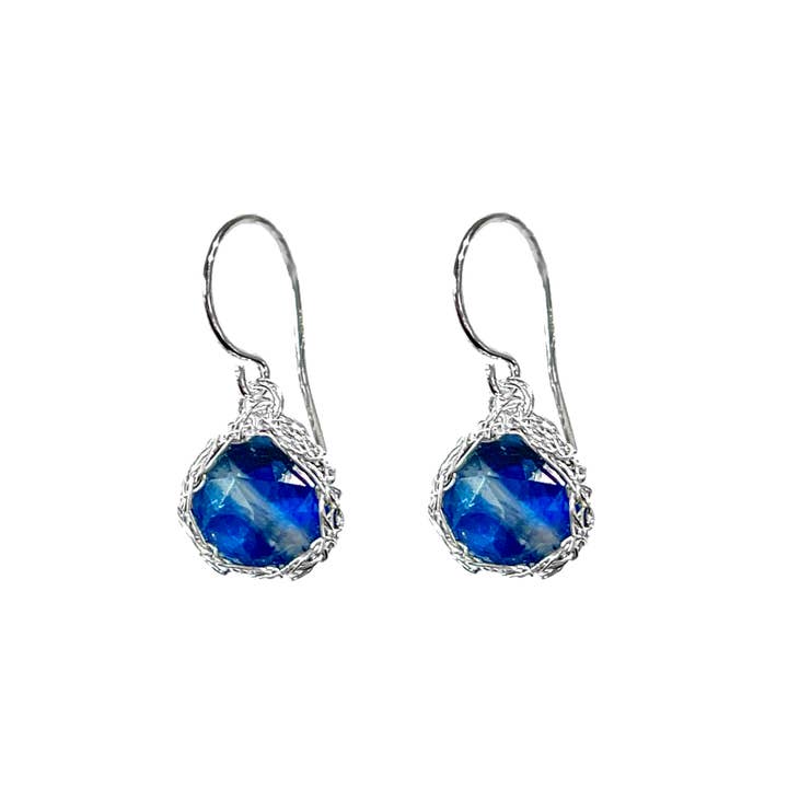 Kyanite Teardrop Earrings In Silver for wholesale by Arivka Jewelry