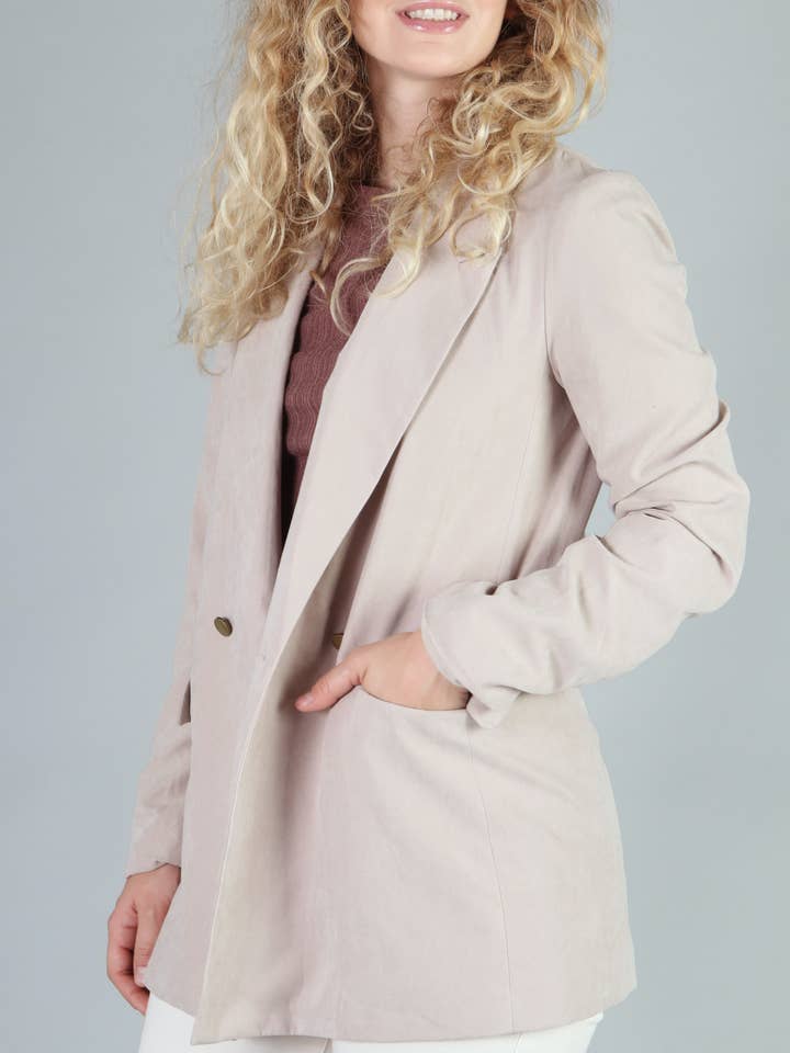 Blazer a luce solida P18365 per la vendita all'ingrosso da parte di P.S Kate