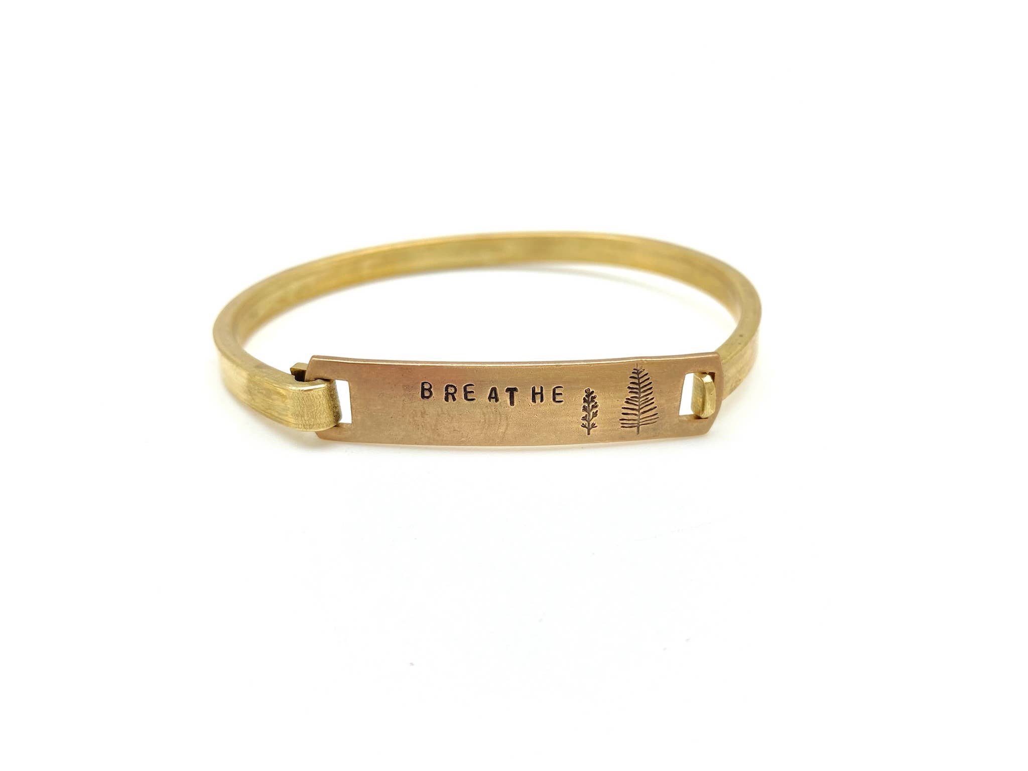 Stone Cooper - Wholesale Cuff Bracelet - "Breathe" Stamped Clip-Cuff Brass Bracelet3
