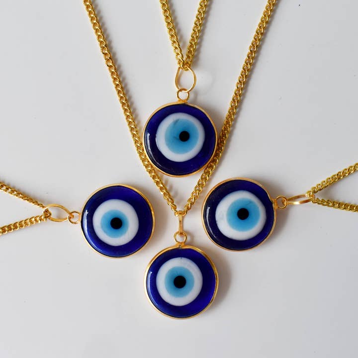 Soothing Crystals – Engroshandel Halskæde med vedhæng – Evil Eye vedhæng halskæde charme | Galvaniseret guld charme