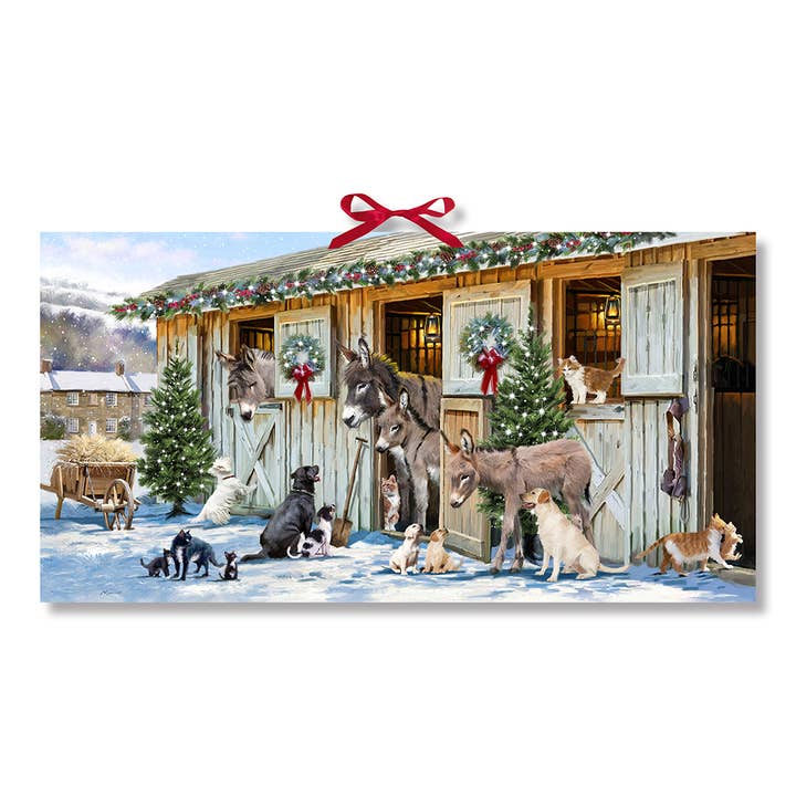 Christmas In The Stable Special Panorama Advent Calendar for wholesale by Alison Gardiner Designs