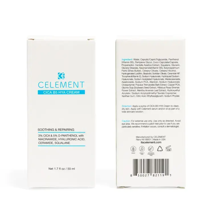 CELEMENT /IN YOUR GLOW – Großhandel Gesichts-Feuchtigkeitscreme – Reparierende Feuchtigkeitsspendende CICA B5 HYA Creme 50 ml2