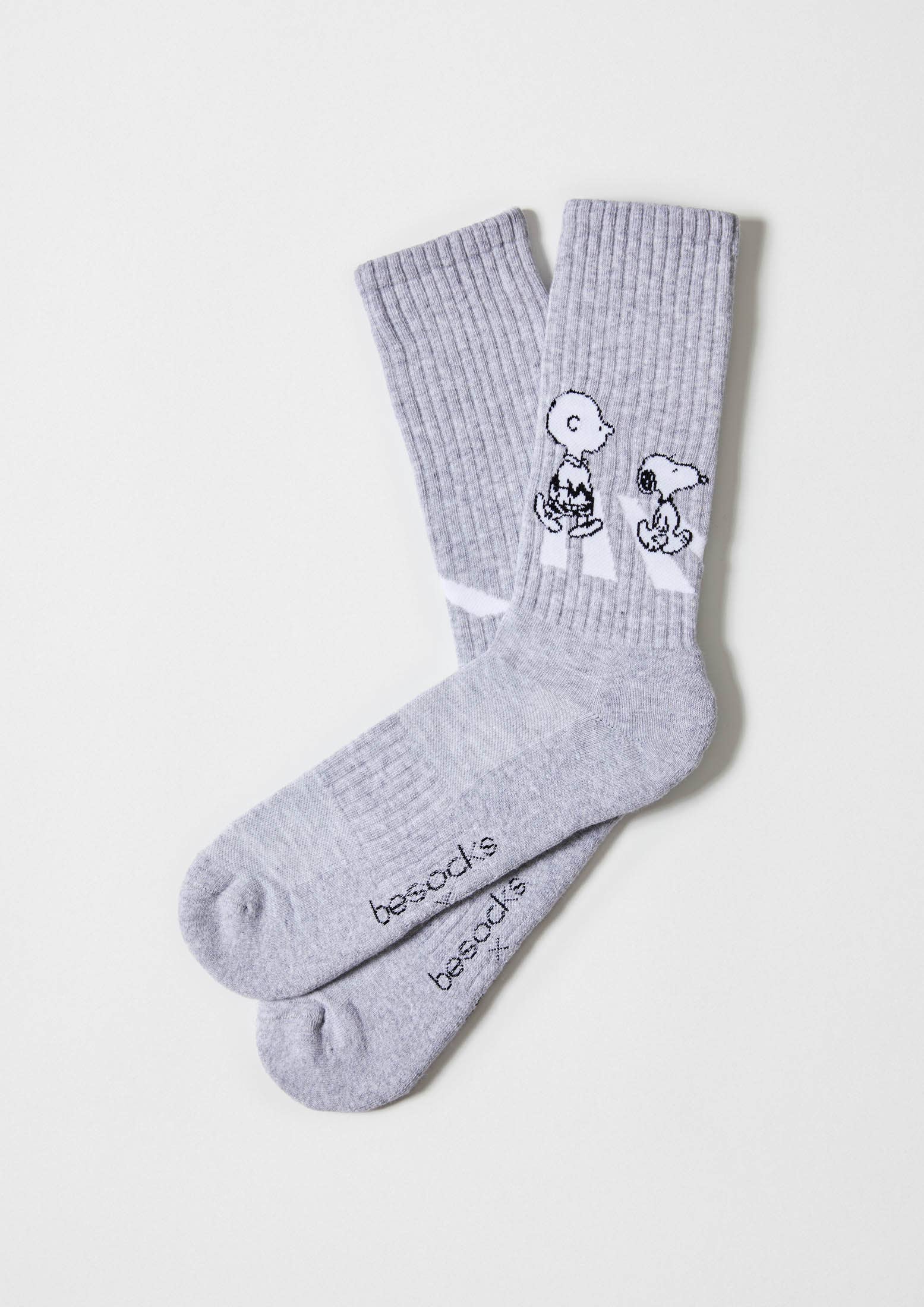 Grey BeSnoopy Walk Street - 100% Organic Cotton Socks for wholesale on Faire