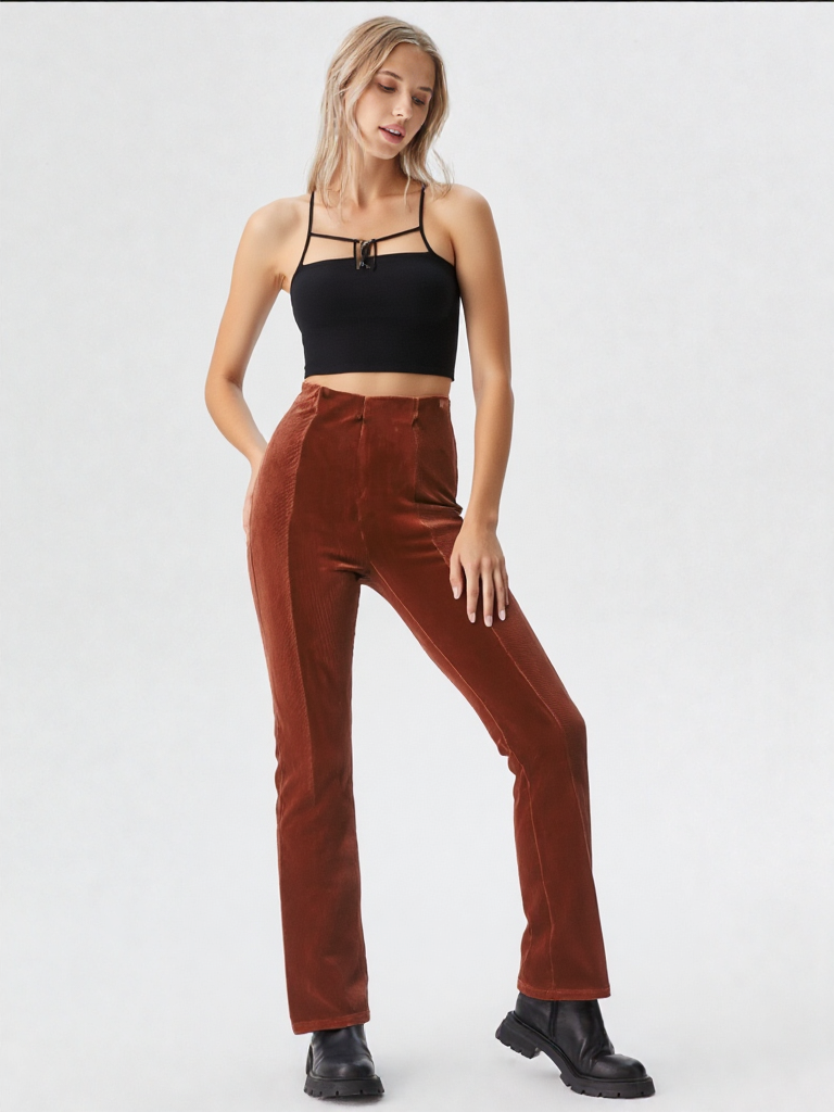 VERY J – Großhandel Hose – Damen – NP70085-Glockenhose aus massivem Samt7