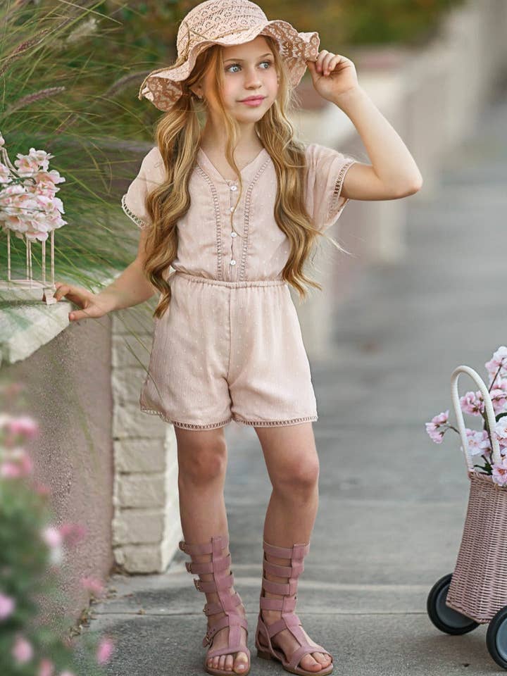 Mia Belle Girls • Wholesale - Wholesale Romper - Kids - Graceful Beauty Short Sleeved Romper2