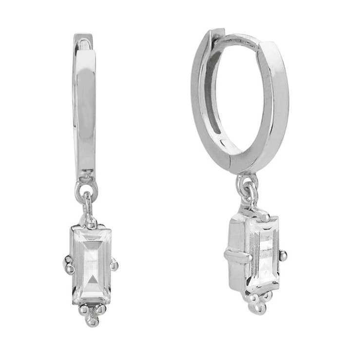 Baguette con topacio blanco colgante para venta al por mayor de Murkani Jewellery