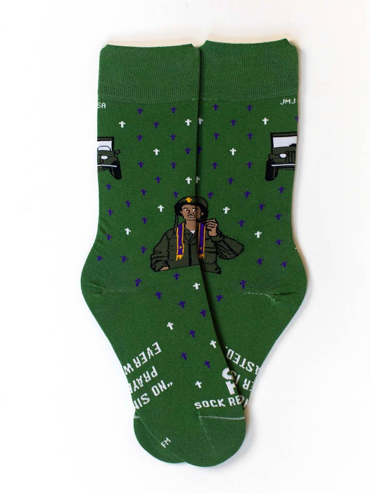 Chaussettes pour adultes Vénérable P. Kapaun pour la vente par Sock Religious