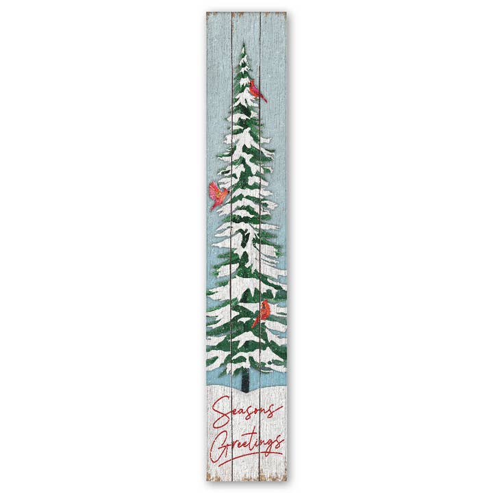 Seasons Greeting w/Tree And Cardinals - Porch Board™ HX for wholesale by ST Creations