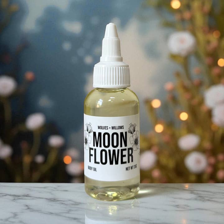 Moon Flower Dry Body Oil Moisturizer For Skin for wholesale by Wolves and Willows