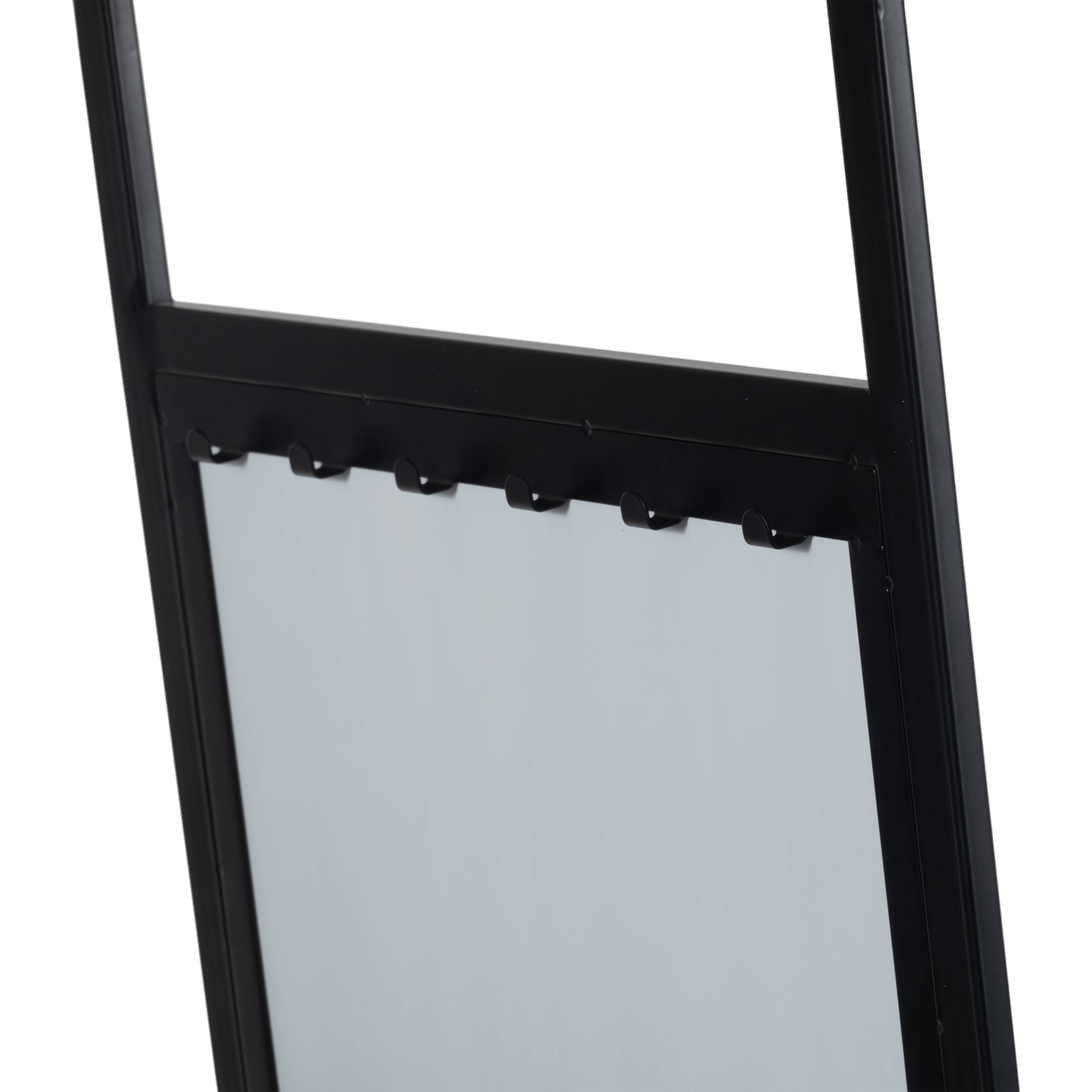 Sagebrook Home - Wholesale Floor Mirror - Floor Mirror - Black Metal Freestanding with Shelf, 63 in.10