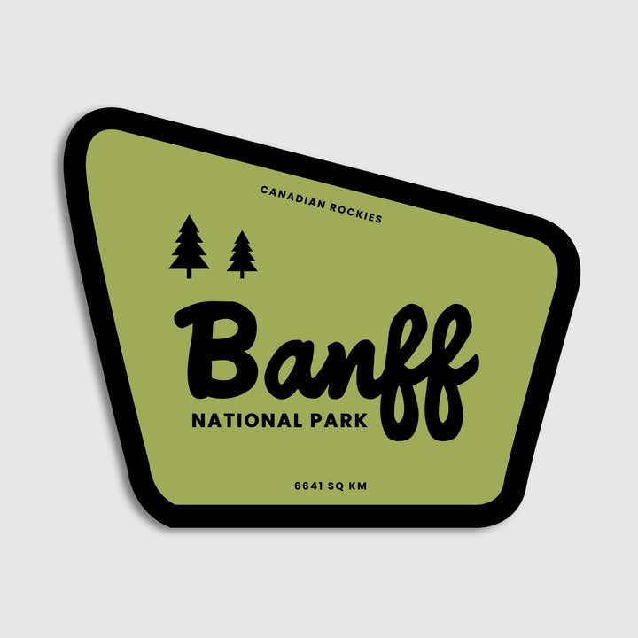 Wildly Supply Co. - Vente Autocollant - Parc national de Banff - Panneau vintage0