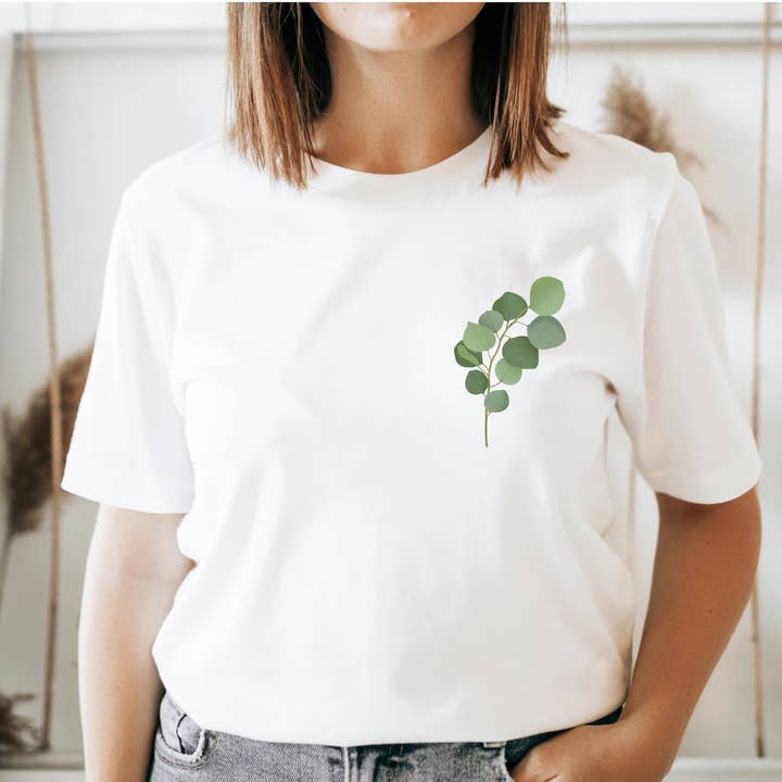 T-shirt de galho de eucalipto de algodão orgânico - Plant Gift Two por atacado de Tilda&Theo