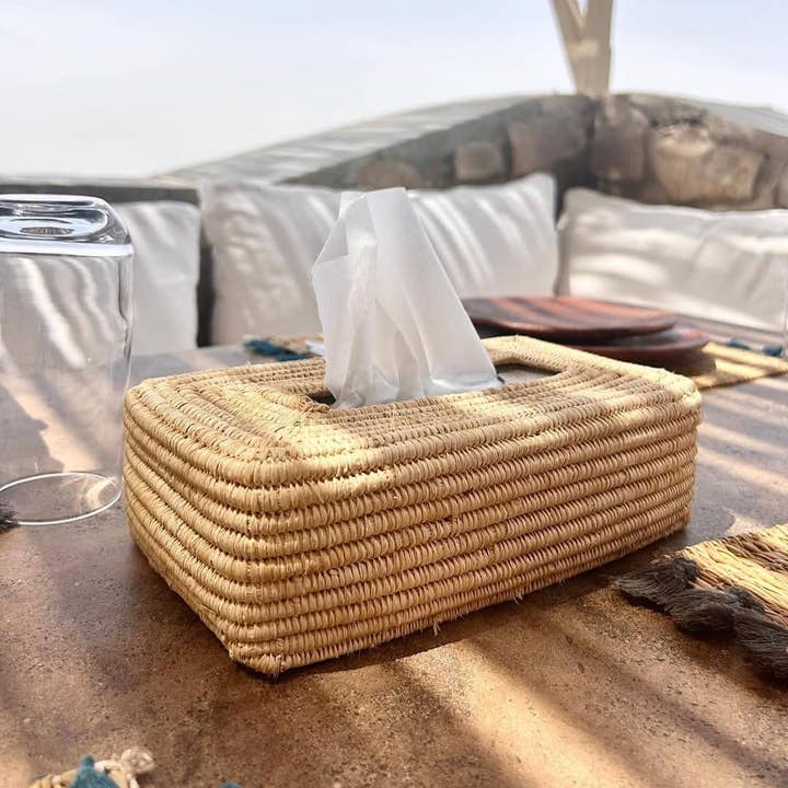 Handwoven Raffia Tissue Box – Natural Boho Home Decor and other Purchase Wholesale tissue box holder. Free Returns & Net 60 Terms on Faire trending on Faire.