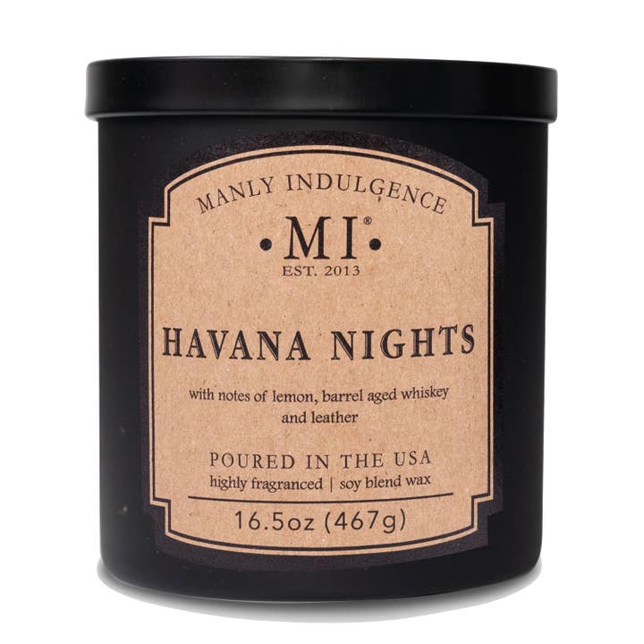 MVP Group International INC - Wholesale Jar/Filled Candle - Manly Indulgence Classic+ Havana Nights, 2 Wick, 16.5oz