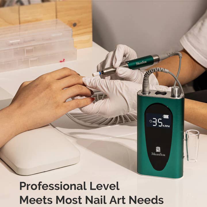 Green MelodySusie Professional Rechargeable Nail Drill,35000RPM for wholesale on Faire4