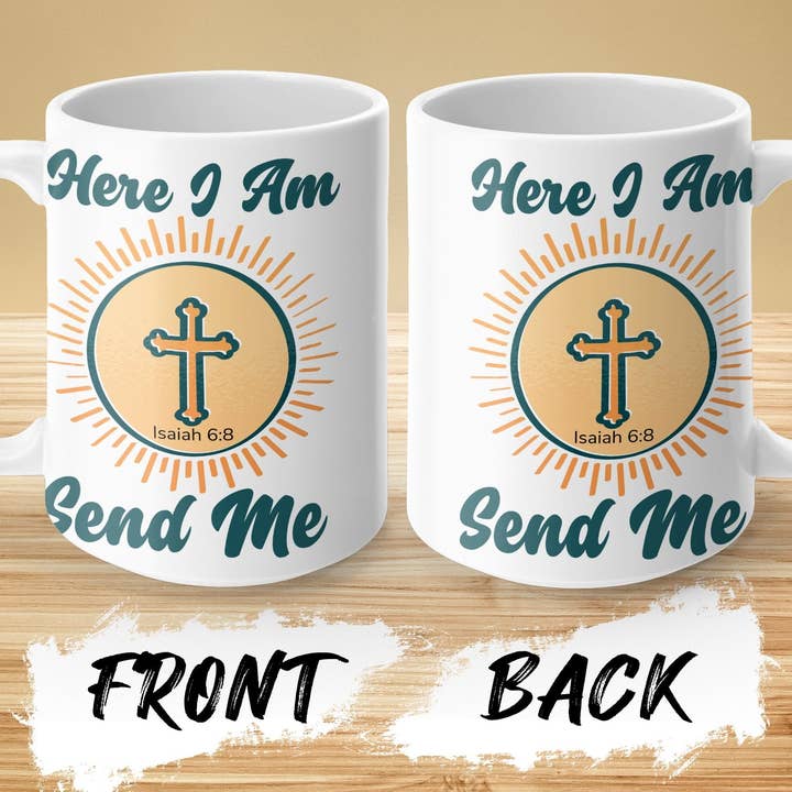 FreakyTeeFactory - Wholesale Screen Printed T-Shirt - Women's - Christian T-Shirt Here I Am Send Me, Isaiah 6 8 Scripture Tee, Religious Gift, Faith-Based Clothing, Unisex Bible Verse Shirt23