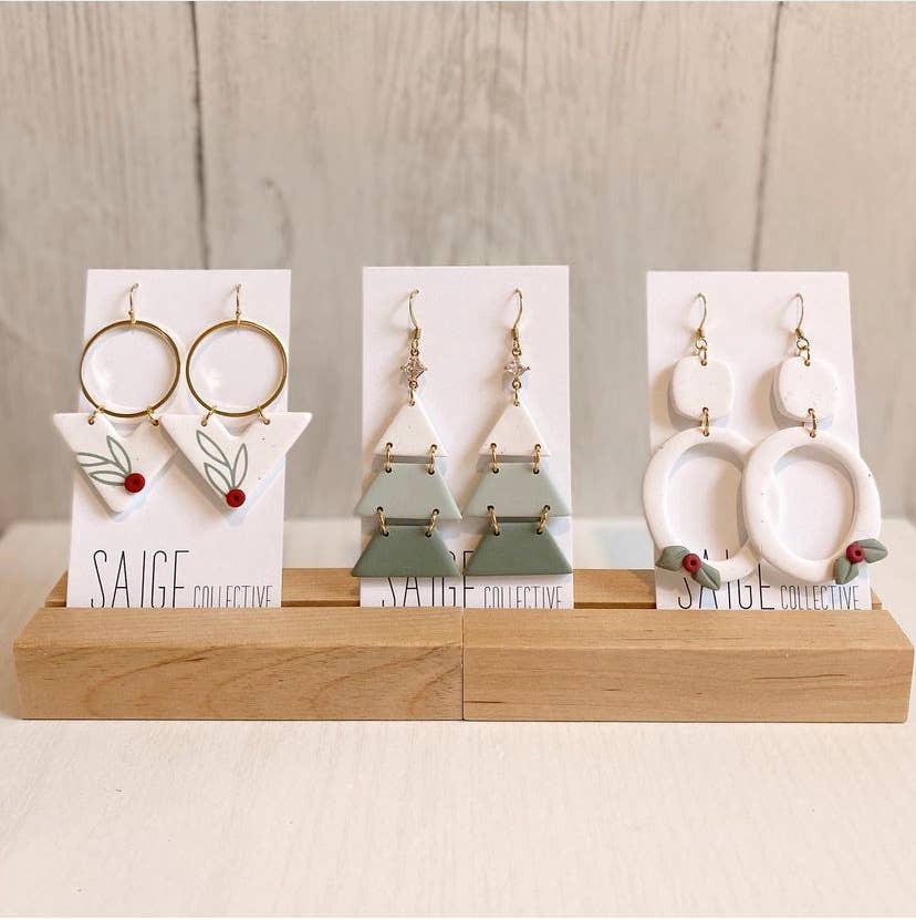 Saige Collective – wholesale Dangle earrings – Christmas Clay Earrings - assorted 10 pack 2