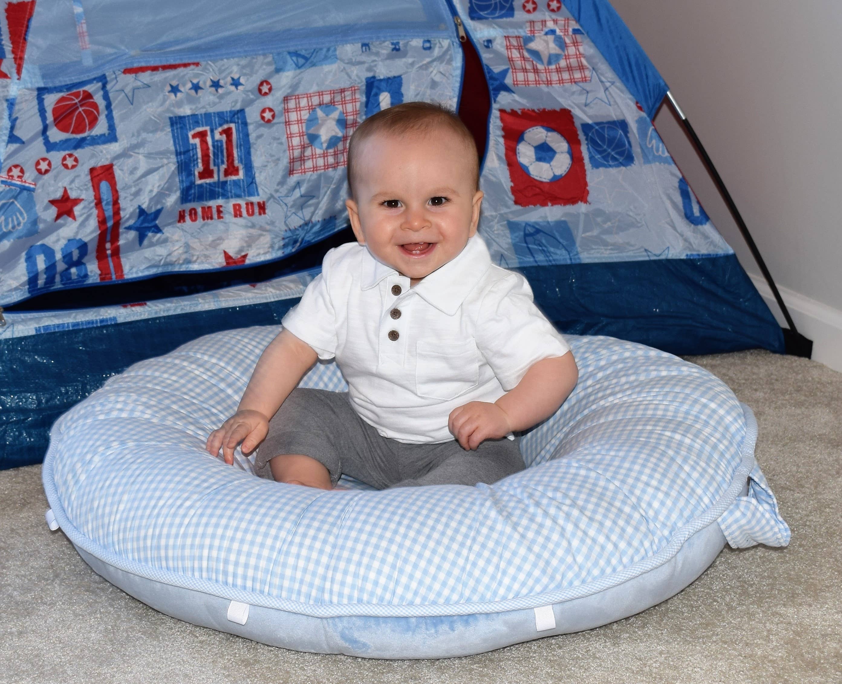 GooseWaddle + Pello - Wholesale Mat - Kids & Baby - Tommy Dusty Blue Pello Floor Cushion3