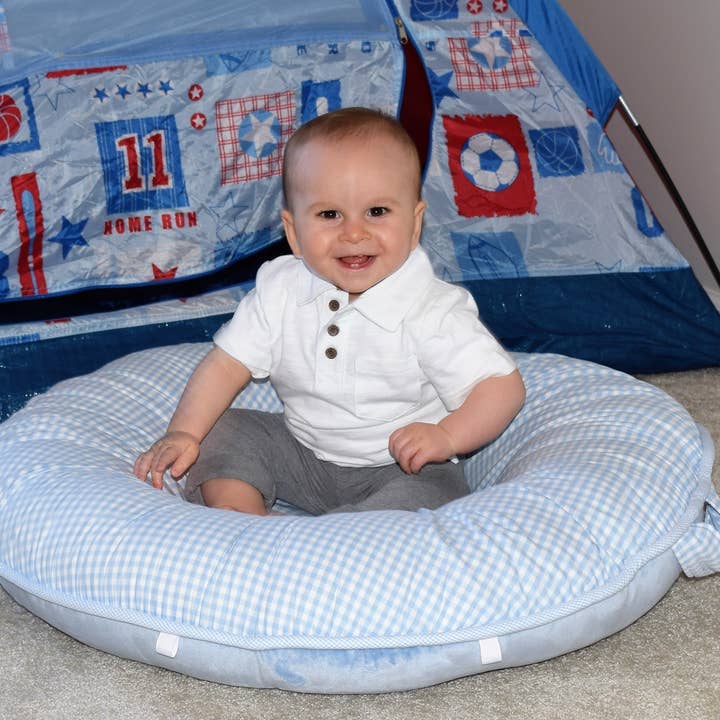 GooseWaddle + Pello - Wholesale Mat - Kids & Baby - Tommy Dusty Blue Pello Floor Cushion3