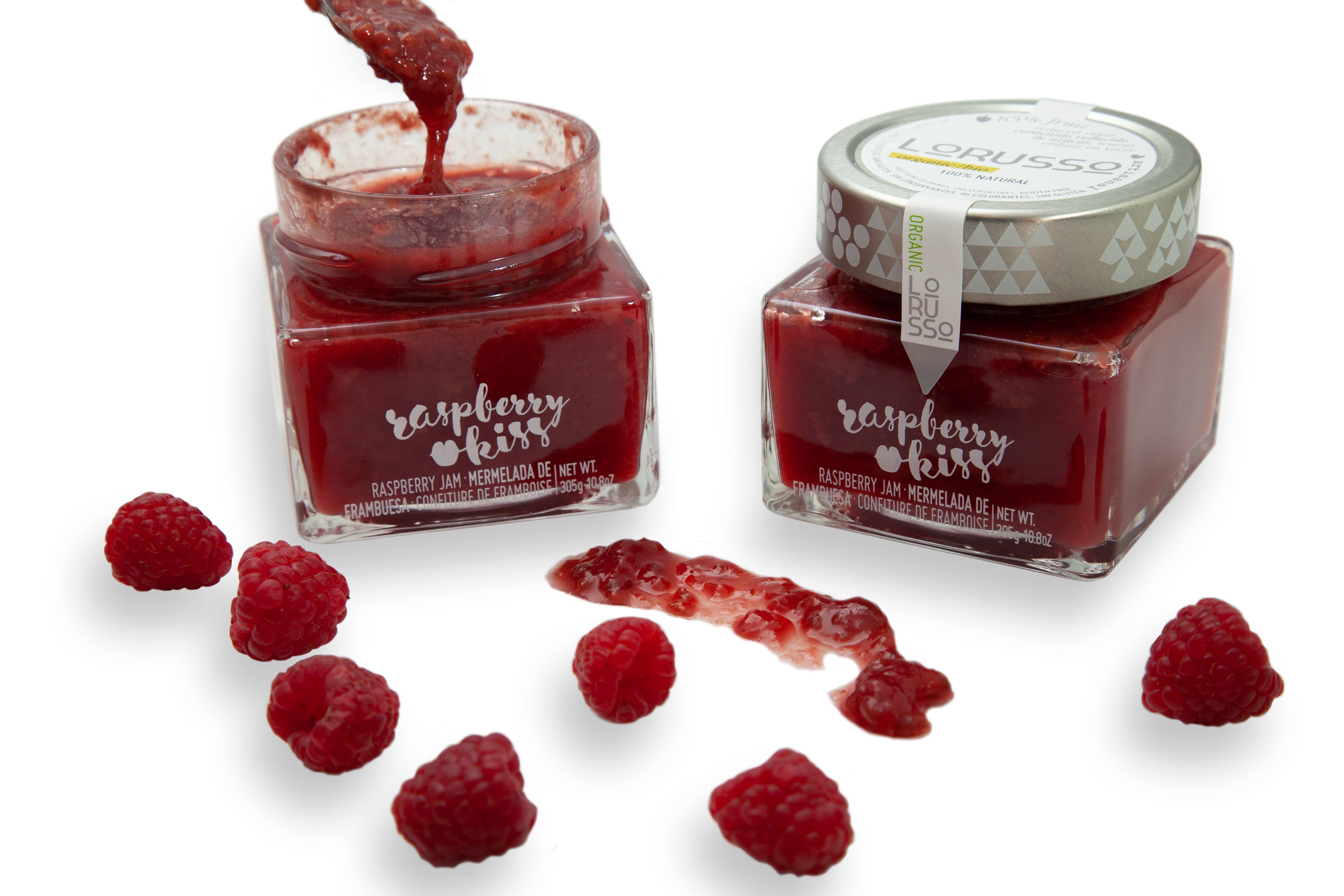 LoRUSSo - Wholesale Jam/Jelly - Organic artisanal raspberry jam 85% fruit - 305g3