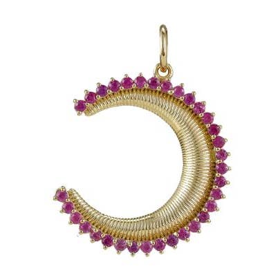 The Pink Sapphire Moon Pendant for wholesale by Jewels of Mewar