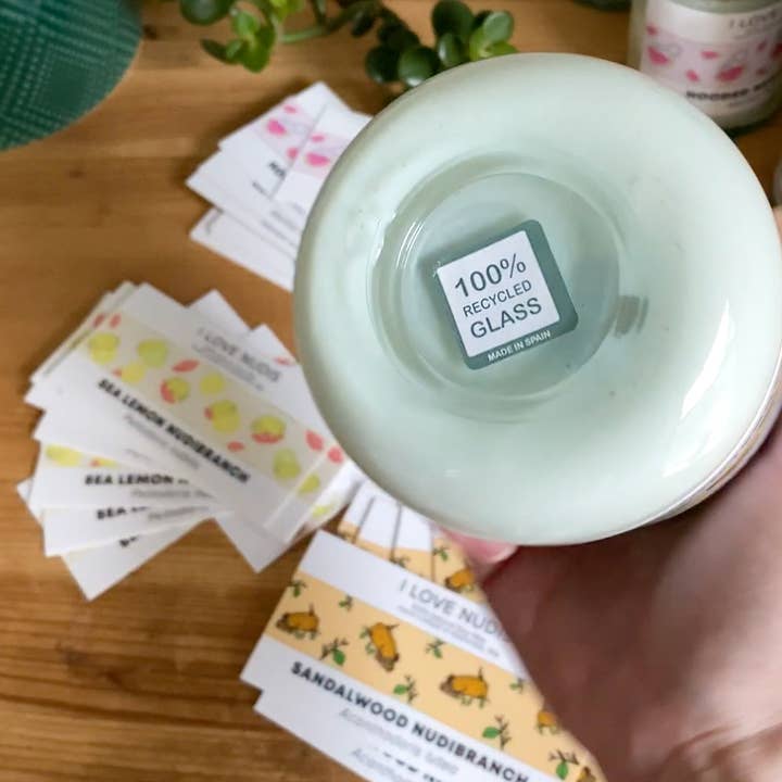 I LOVE NUDIS - Wholesale Jar/Filled Candle - Sea Lemon Nudibranch Candle in Recycled Glass4