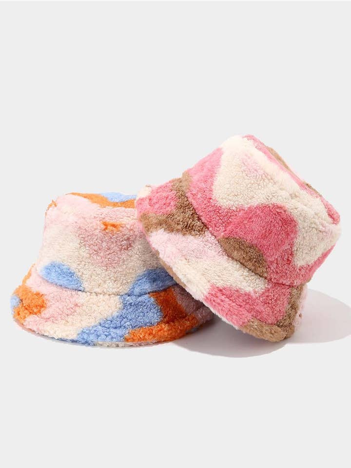 Sombrero de Cubo de Pana Sintética con Contraste de Color Bonito DP25F654 para venta al por mayor de Dipped Shop