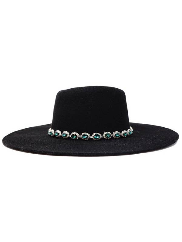 Bejeweled Glitz Silver Metal Banded Wool Felt Rancher for wholesale by Olive & Pique