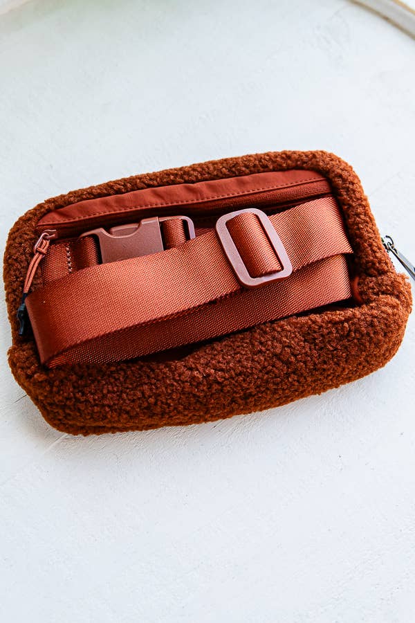 1st Allie - Wholesale Belt Bag - Women's - Sherpa Teddy Crossbody Belt Bag5