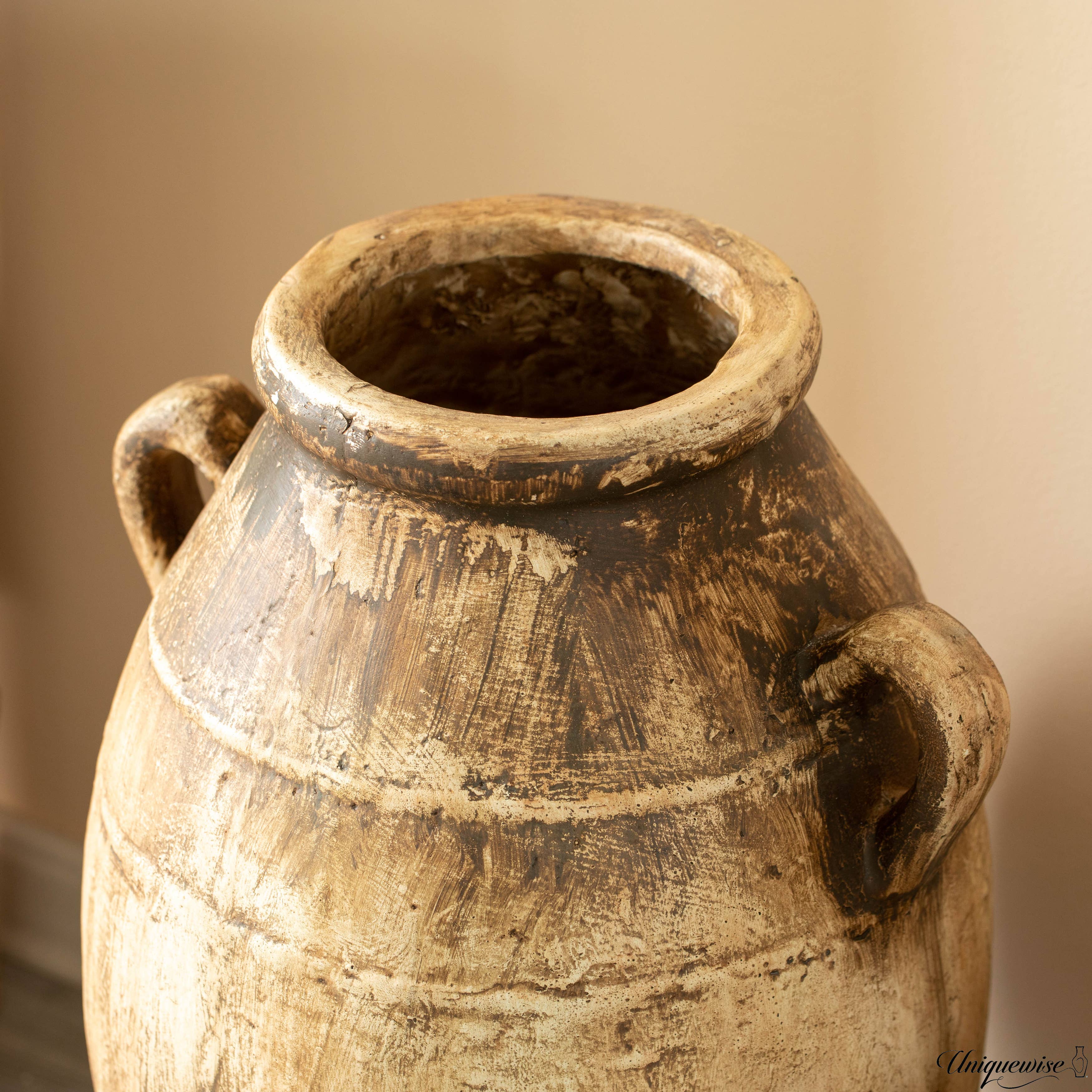 Quickway Imports – wholesale Vase – 23-Inch Brown Antique-Inspired Fiberglass Tall Floor Vase1