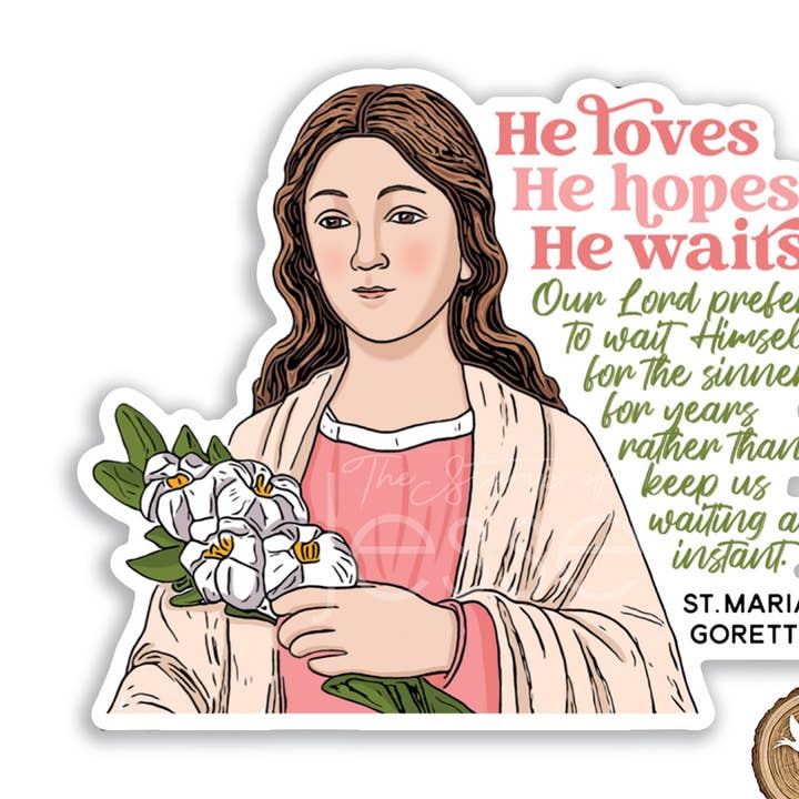 St. Maria Goretti waterdichte katholieke sticker voor wholesale door The Stump of Jesse