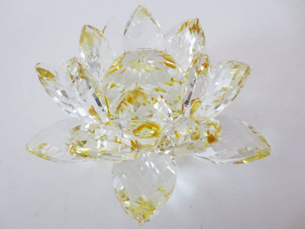 Kl-u-Ra Magie des Lebens - Wholesale Spiritual Stone/Crystal - Crystal Lotus Blossom in Yellow - 13 cm
