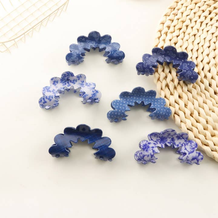 NINEXIS - Wholesale Hair Clip - Women's - CWAHA1400_SIMPLE WAVE HAIR CLAW CLIP BLUE SET 9