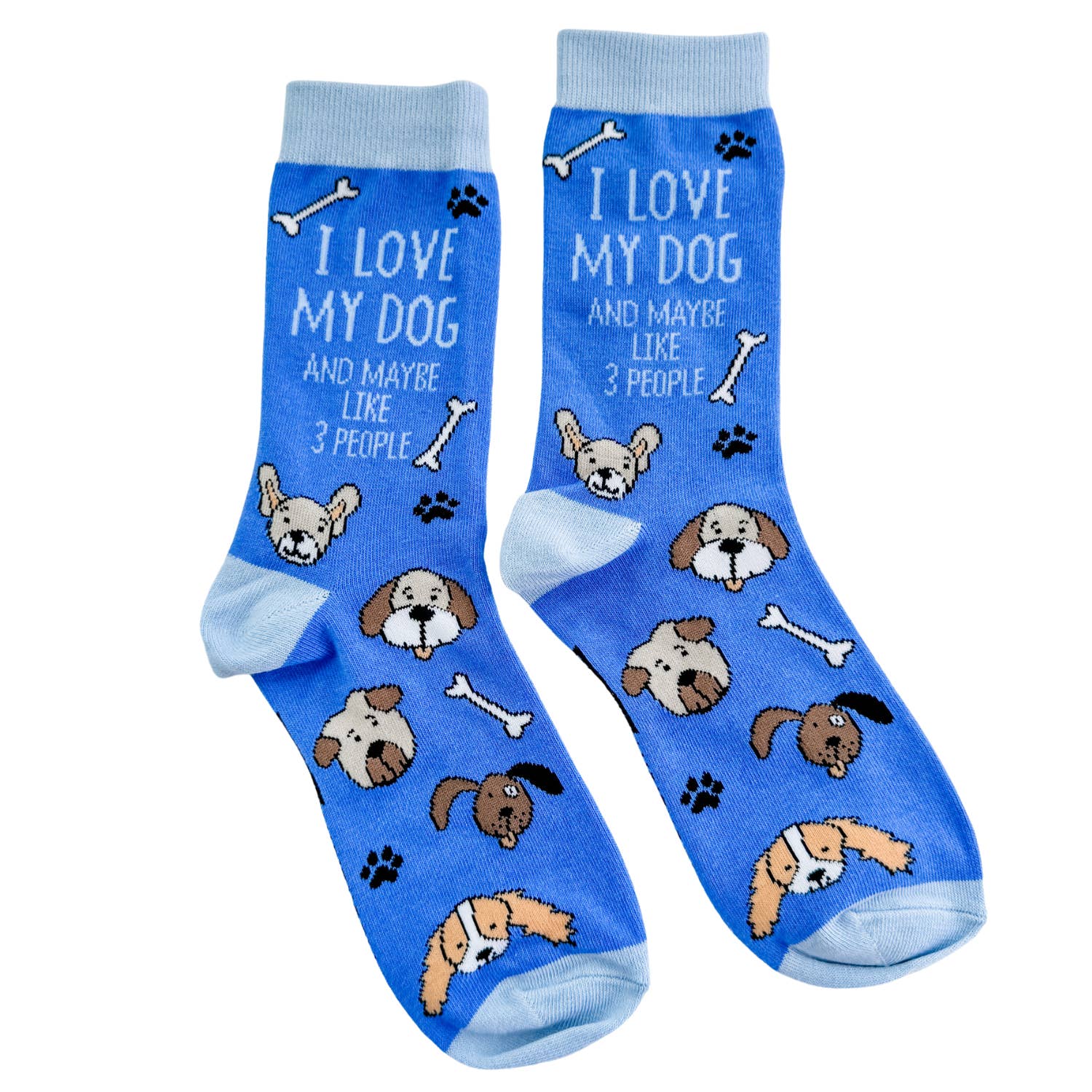Moonlight Makers - Wholesale Socks – Unisex - I Love My Dog & Maybe 3 People - Funny Unisex Socks