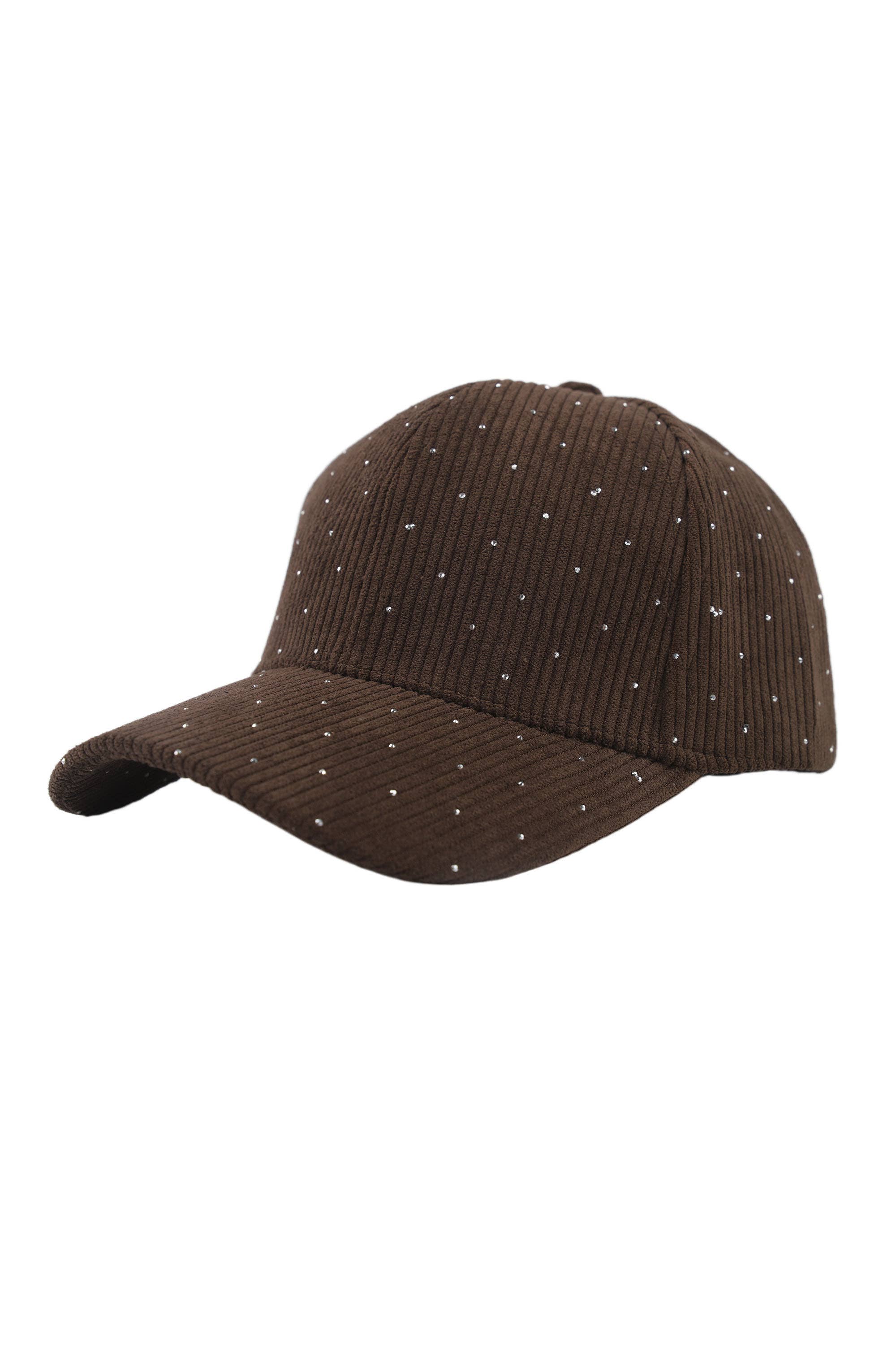 PHANIE MODE - Wholesale Flat Brim Cap - Women’s - H-29359 Ribbed Cap with Rhinestones – Sparkling Elegance4